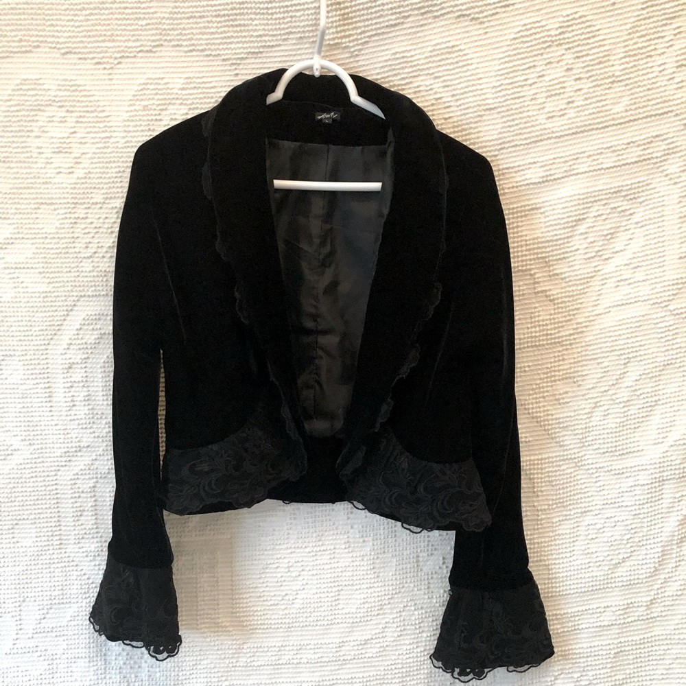 Kaity velvet and lace jacket